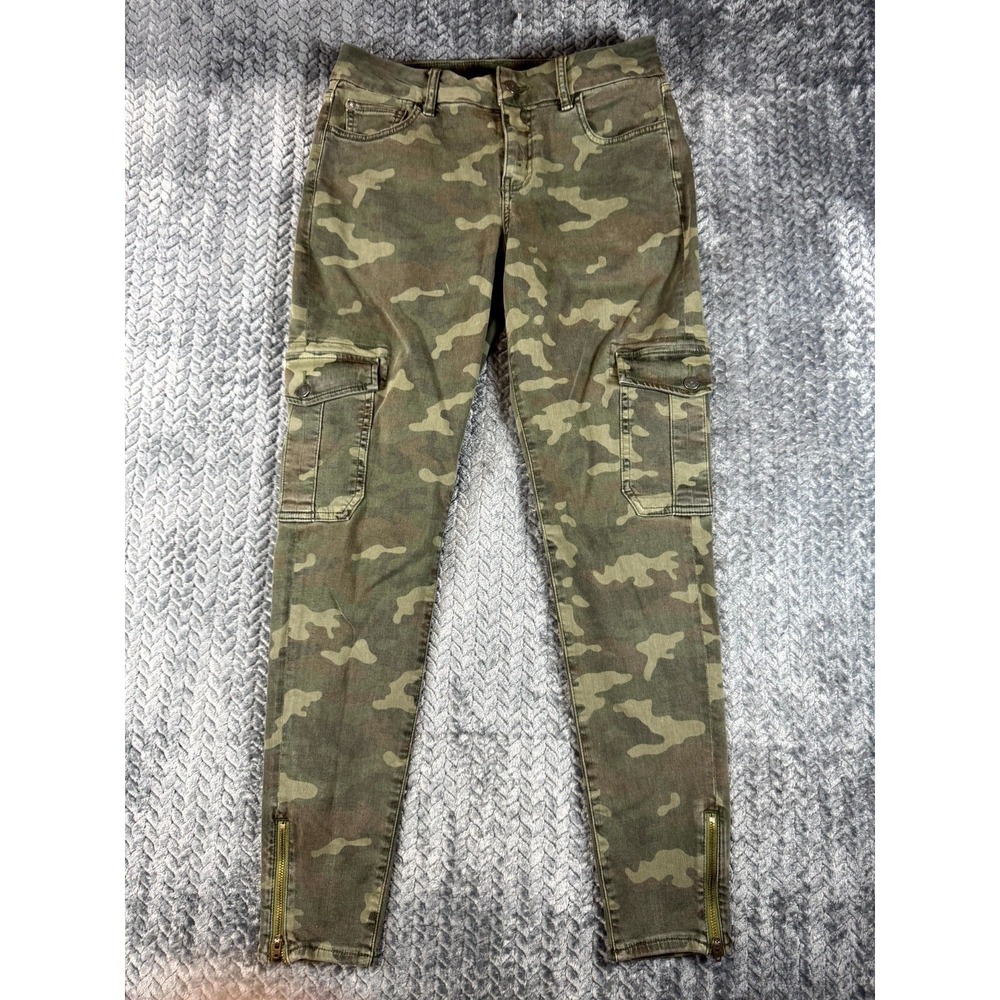 American Eagle Outfitters Jegging Jeans Womens 6 Green Camo Stretch Ankle Zip